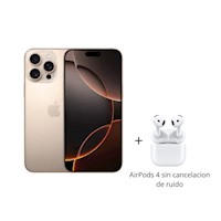 iPhone 16 pro max 256GB Desert Titanium +  AirPods 4 sin cancelacion de ruido